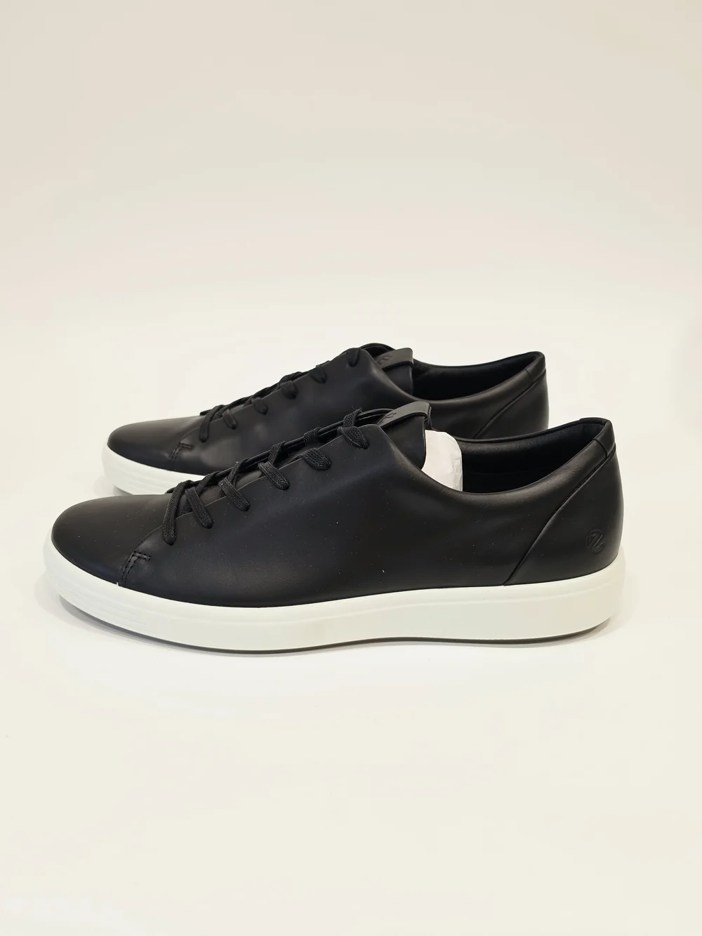 Ecco Soft 7 Mens Black Leather Low-Top Sneakers Size EU 46 / US 12-12.5